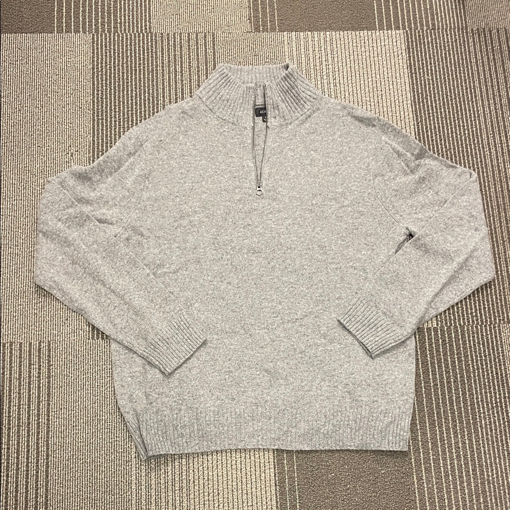 J. Crew Men's Light Gray Zip-Up Sweater
